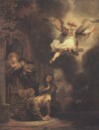 REMBRANDT Harmenszoon van Rijn The angel leaving Tobit and his family (mk33) China oil painting art